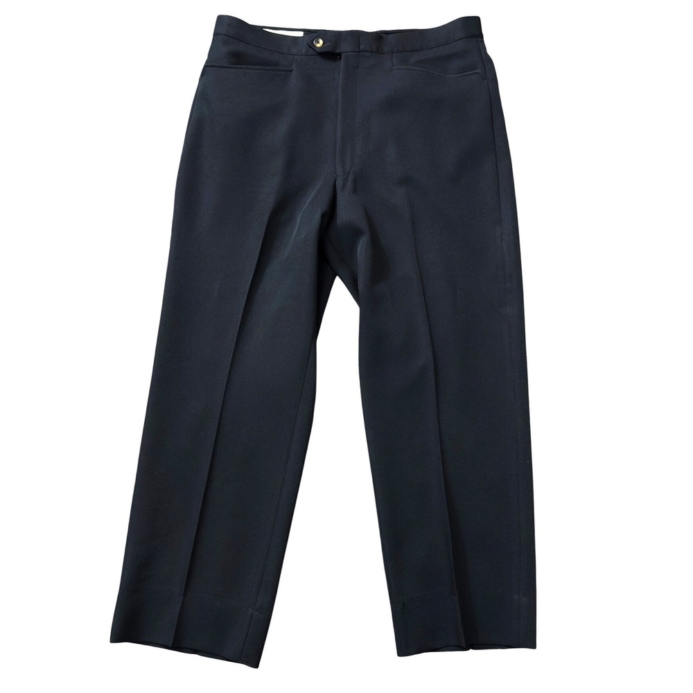 Sansabelt Mens Navy‎ Blue Beltless Dress Slacks Trousers Flat Front 36x31